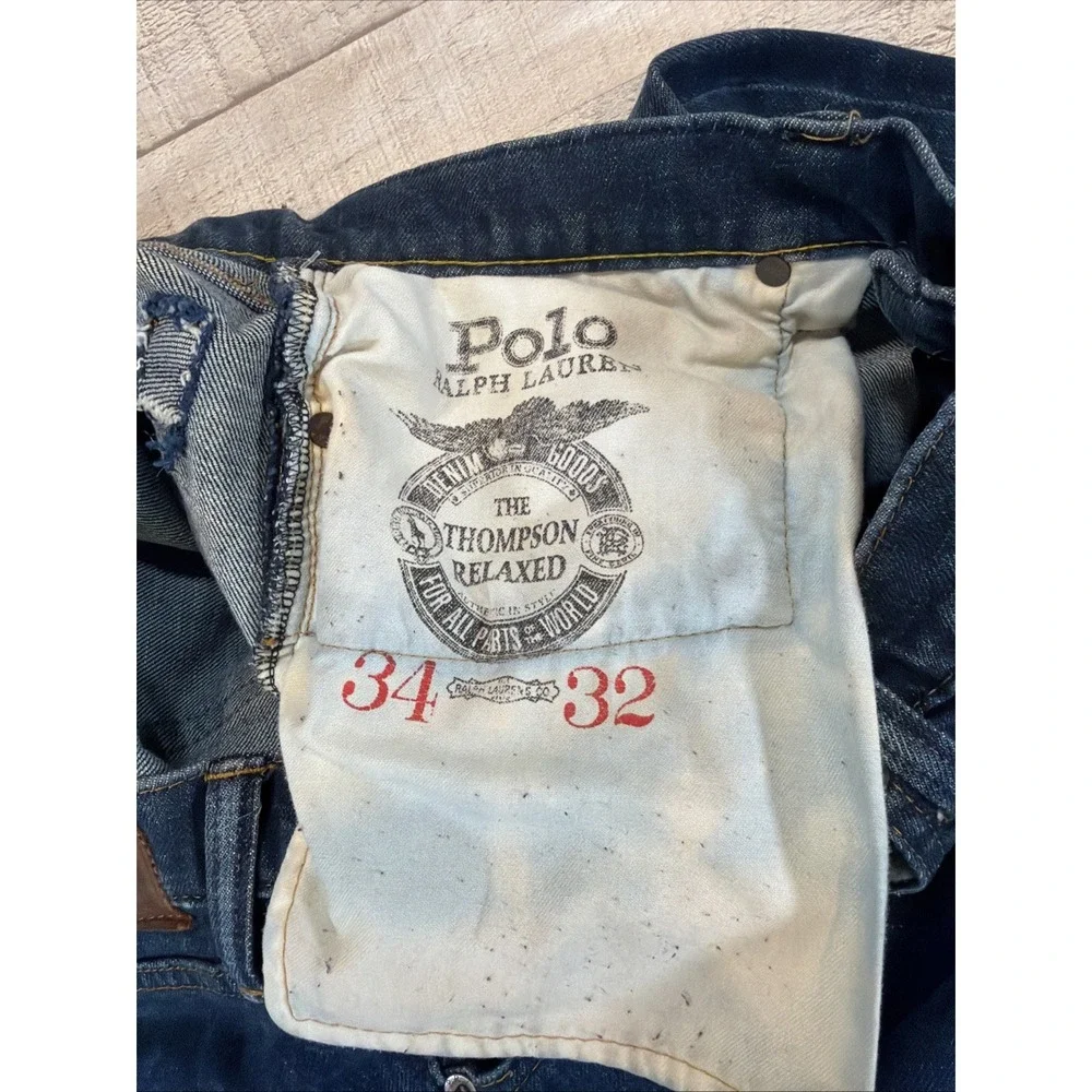 Polo Ralph Lauren Men's Dark wash denim jeans classic fit 100% cotton size 34x32